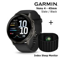 GARMIN Venu 4 - 45mm, Slate with Black + Index Sleep Monitor sporta pulkstenis