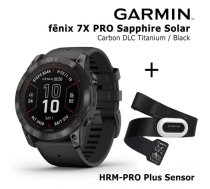 GARMIN fēnix 7X Pro Sapphire Solar, Carbon Gray DLC Titanium with Black Band + HRM-PRO Plus Senso sporta pulkstenis