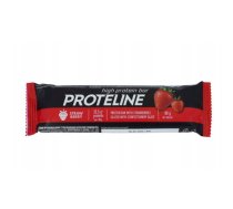 PROTELINE Proteīna batoniņš ar zemenēm, glazēts ar konditorejas glazūru (80g) sporta uzturs