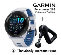 GARMIN Forerunner 265 Whitestone, Blue + Theragun Prime sporta pulkstenis