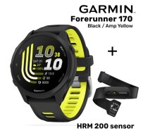 GARMIN Forerunner 170, Black/Amp Yellow + HRM 200 Sensor sporta pulkstenis