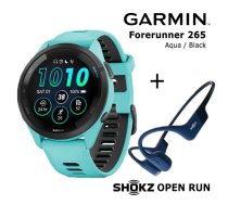 GARMIN Forerunner 265 Aqua, Black + Shokz Open Run Blue sporta pulkstenis