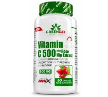 AMIX GreenDay® Vitamin C 500mg with RoseHip 60cps uztura bagātinātājs
