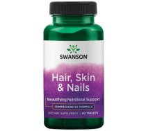 SWANSON Hair, Skin & Nails 60 Vegan Tabs uztura bagātinātājs