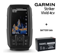 GARMIN STRIKER VIVID 4CV AR GT20-TM SONĀRU + AKUMULATORS 13AH 12V eholote