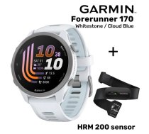 GARMIN Forerunner 170, Whitestone/Cloud Blue + HRM 200 Sensor sporta pulkstenis