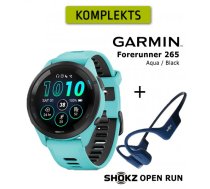 GARMIN Forerunner 265 Aqua, Black + Shokz Open Run Blue sporta pulkstenis