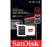 SANDISK Extreme microSDHC 32GB + SD Adapter + Rescue Pro Deluxe 100MB/s A1 C10 V30 UHS-I U3 atmiņas karte