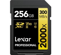 LEXAR SDXC Pro 2000X UHS-II U3 R300/W260 (V90) 256GB atmiņas karte
