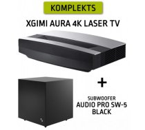 XGIMI Aura 4K Laser TV + Audio Pro SW-5 Black projektors