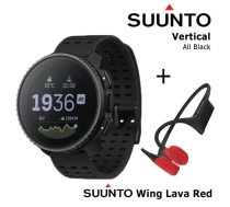 SUUNTO Vertical, All Black + Suunto Wing Lava Red sporta pulkstenis