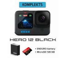 GOPRO HERO12 Black + Enduro Battery + MicroSD 128 GB sporta kamera