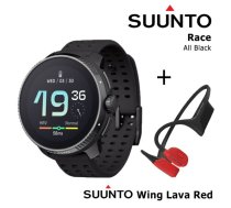 SUUNTO Race, All Black + Suunto Wing Lava Red sporta pulkstenis