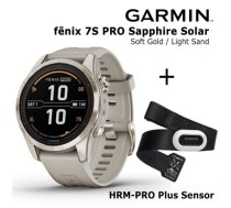 GARMIN fēnix 7S Pro Sapphire Solar, Soft Gold Stainless Steel with Light Sand + HRM-PRO Plus Sens sporta pulkstenis