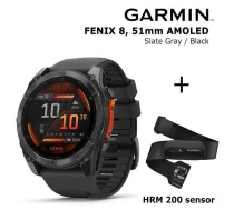 GARMIN Fenix 8 51 mm, AMOLED, Slate Gray + HRM 200 Sensor sporta pulkstenis