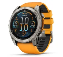 GARMIN Fenix 8 51 mm, AMOLED, Sapphire Titanium with Spark Orange/Graphite Silicone Band sporta pulkstenis