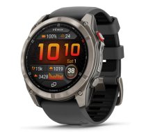 GARMIN fēnix® 8 Pro – 51 mm, AMOLED, Sapphire, Titanium with Graphite/black silicone band sporta pulkstenis