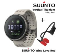 SUUNTO Vertical, Titanium Solar Sand + Suunto Wing Lava Red sporta pulkstenis