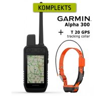 GARMIN Alpha 300 Handheld + T20 Collar, Advanced GPS Dog Tracking and Trainig elektriskā siksna ar pulti