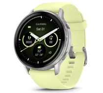 GARMIN Venu 4 - 45mm, Silver with Citron Silicone band sporta pulkstenis