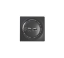 FIBARO Walli N USB Outlet, Black viedā rozete