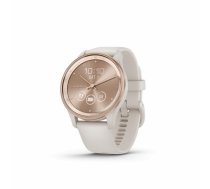 GARMIN Vivomove Trend Peach Gold Stainless Steel with White Cream Case and Silicone Band sporta pulkstenis