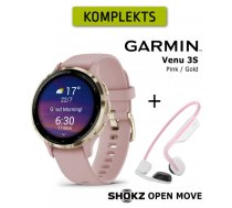 GARMIN Venu 3S, Pink, Gold + Shokz Open Move Pink sporta pulkstenis