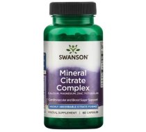 SWANSON Mineral Citrate Complex - Calcium, Magnesium, Zinc, Potassium 60 Caps uztura bagātinātājs