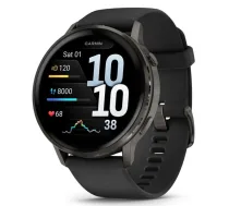 GARMIN Venu 4 - 45mm, Slate with Black Silicone Band sporta pulkstenis