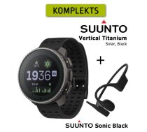 SUUNTO Vertical, Titanium Solar Black + Suunto Sonic Black sporta pulkstenis