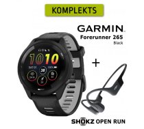 GARMIN Forerunner 265 Black, Gray + Shokz Open Run Black sporta pulkstenis