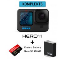 GOPRO HERO11 Black + Sandisk Extreme PRO MicroSD 128 GB + Enduro Battery sporta kamera