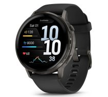 GARMIN Venu 4 - 45mm, Slate with Black Silicone Band sporta pulkstenis