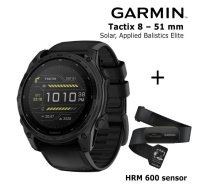 GARMIN Tactix 8 – 51 mm, Solar, Applied Balistics Elite + HRM 600 Sensor sporta pulkstenis