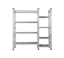 Metāla plauktu komplekts 1800x1972x500 mm, 2 sekcijas, 7 plaukti, 1 riepu plaukts