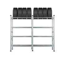 Metāla plauktu komplekts 1972x2400x500 mm, 2 sekcijas, 6 plaukti, 2 riepu plaukts