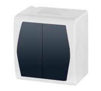 Slēdzis Elektro-Plast Hermes 2, 2 kl, antracīta-balta