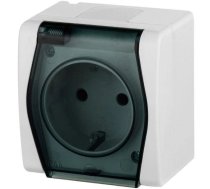 Kontaktligzda Elektro-Plast Hermes 2 1024-01, Iezemēta rozete, IP44, antracīta balts