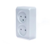 Dubultā kontaktligzda Schneider Electric Prima WDE001040, rozete bez zemējuma, balta