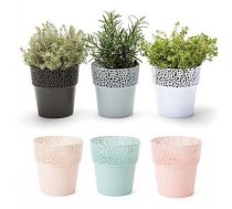 Puķu pods Lamela Rosa 655-05, plastmasa, balta krās.