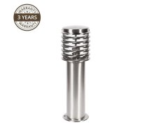 Brīvi stāvošs āra gaismeklis Domoletti GPL-EL, 100W, E27, IP44, nerūsējoša tērauda krās., 15 cm x 50 cm