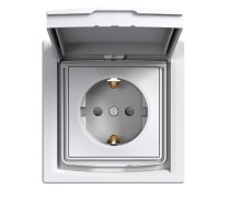 Kontaktligzda Schneider Electric Asfora EPH3100321, Iezemēta rozete, IP44, balta krās.
