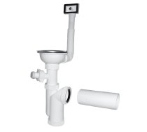 Sifons virtuves izlietnei 115 1-2X50mm ar izplūdi, pārplūdi, v-m
