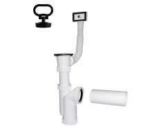 Sifons virtuves izlietnei 1 1-2X50mm ar izplūdi, pārplūdi