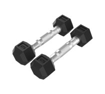 TUNTURI Platinum Hex gumijas hanteles ar rokturi, 2x 1kg
