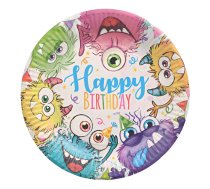 Šķīvis papīra Funny Monsters 10gb 23cm