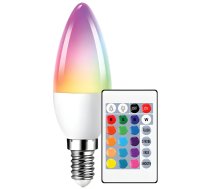 LED spuldze 6W C37 E14 3000k RGB ar pulti BESK