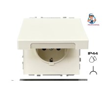 Kontaktligzda Liregus Modern IKL16-208-01.M-SM, Iezemēta rozete, IP44, matēta smilšu