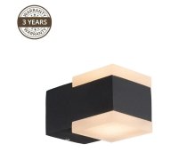 Āra sienas lampa Domoletti Effection ELED-632-2, 8W, LED, IP54, melna krās., 8 cm x 13 cm
