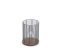 Galda piederumu organizatori Domoletti, 13.5 cm x 13.5 cm x 17 cm, tērauds-koks, melna-koka
